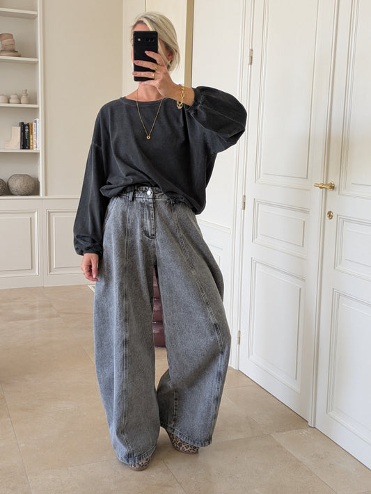 Washed sweater black