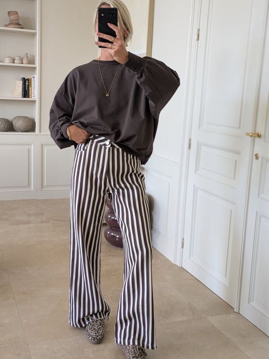 Juliette striped jeans brown