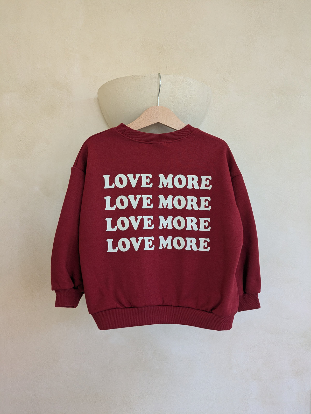 Love more sweatshirt dark red