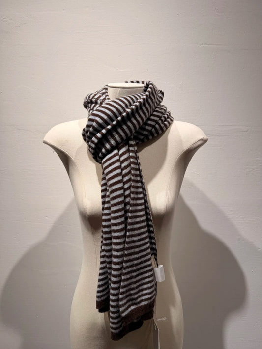 Elle scarf blue/choco