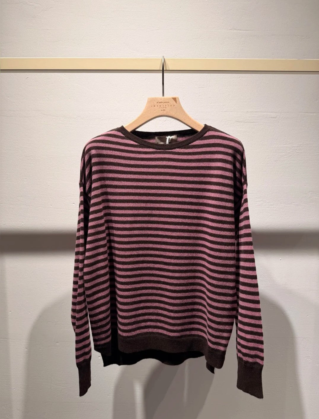 Marie striped pull pink/choco