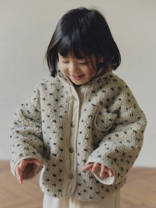 Reversible dot jacket beige