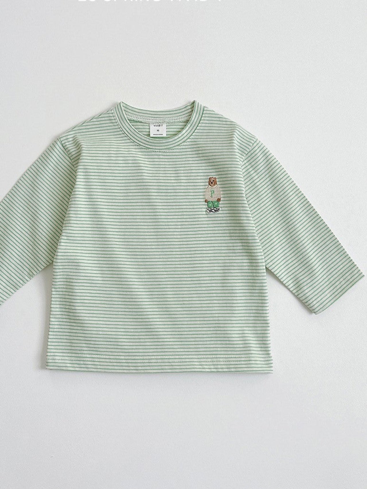 Striped bear tee mint
