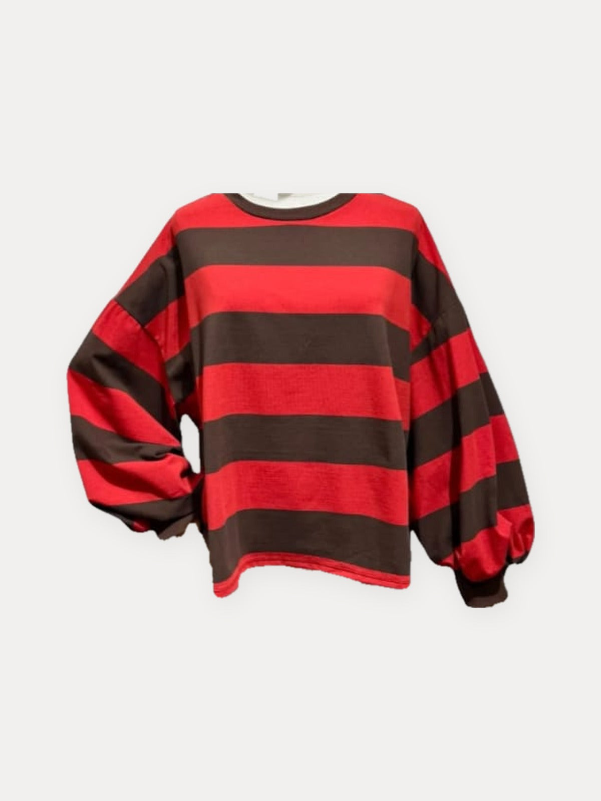 Caro striped sweater red/choco