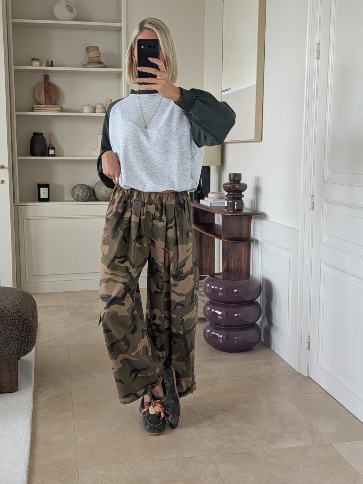 Jackie raglan cropped sweater kaki