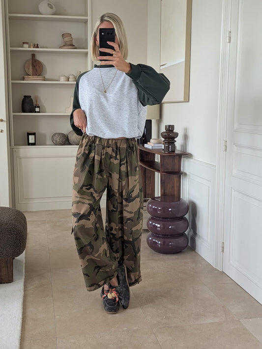 Jackie raglan cropped sweater kaki