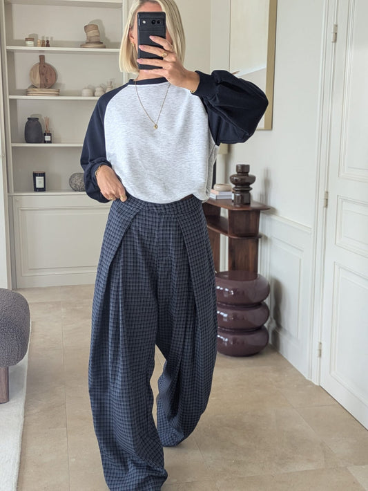 Jackie raglan cropped sweater navy