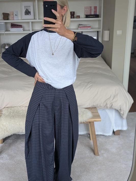 Jackie raglan cropped sweater navy