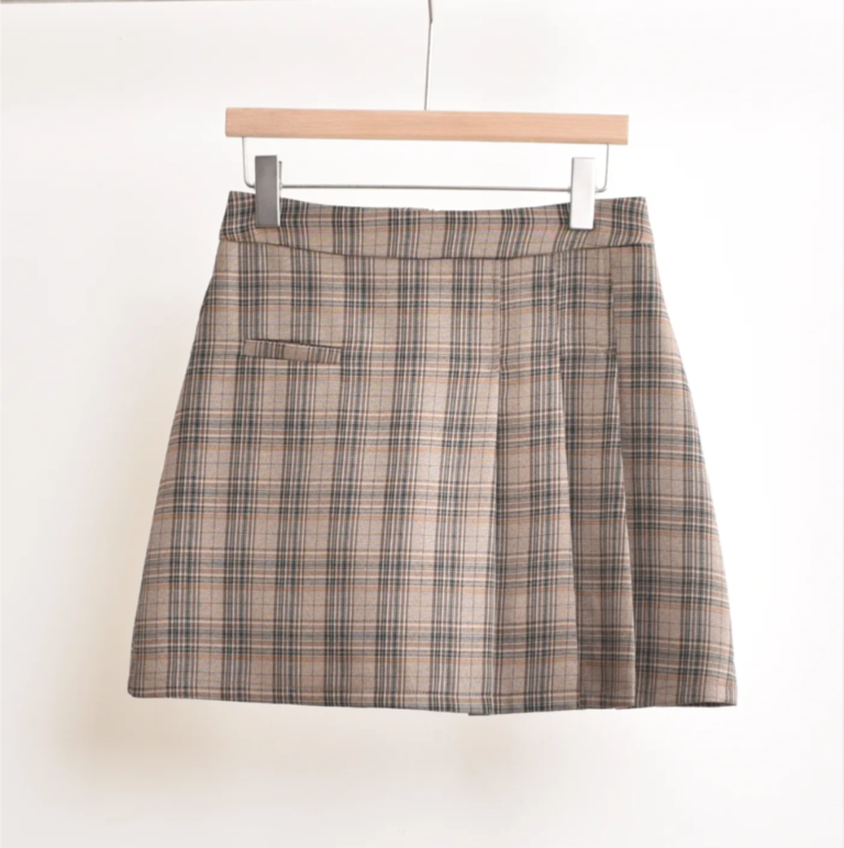 Check skirt beige