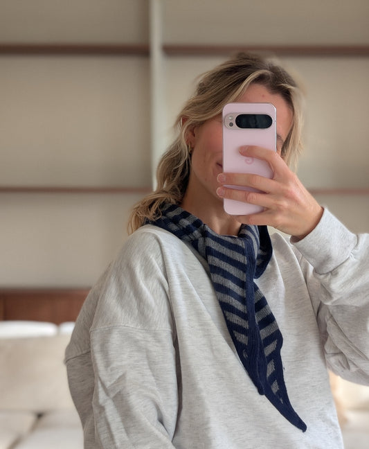 Scarf navy/grey
