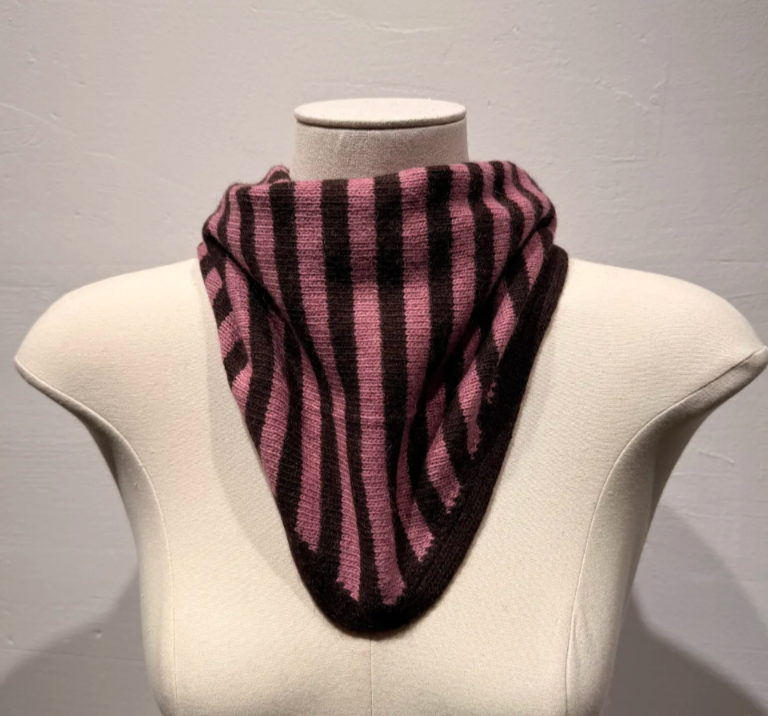 Scarf choco/rose