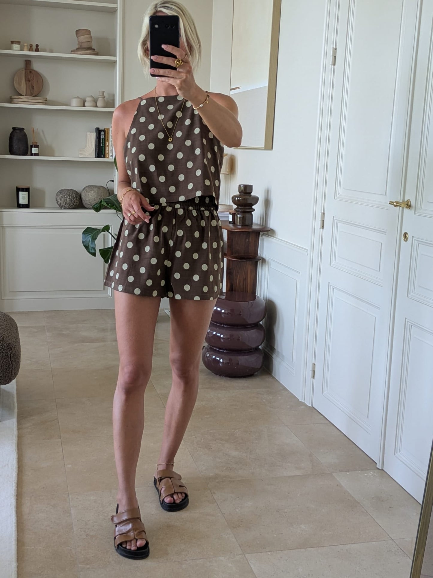 Cozette dot short brown