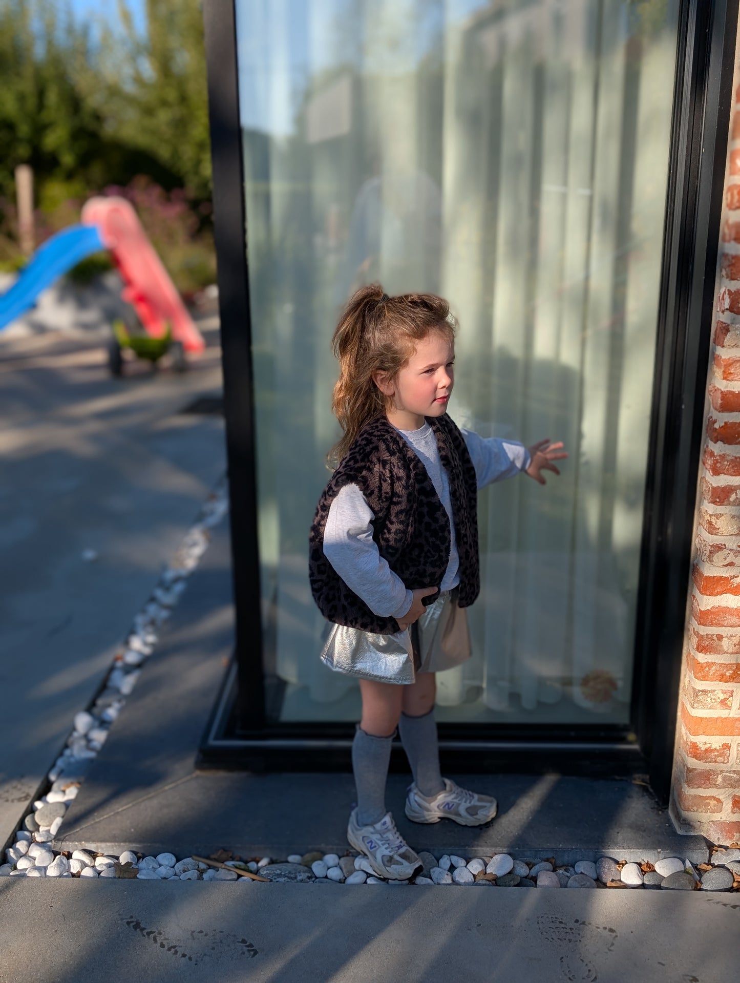 Leather skirt silver