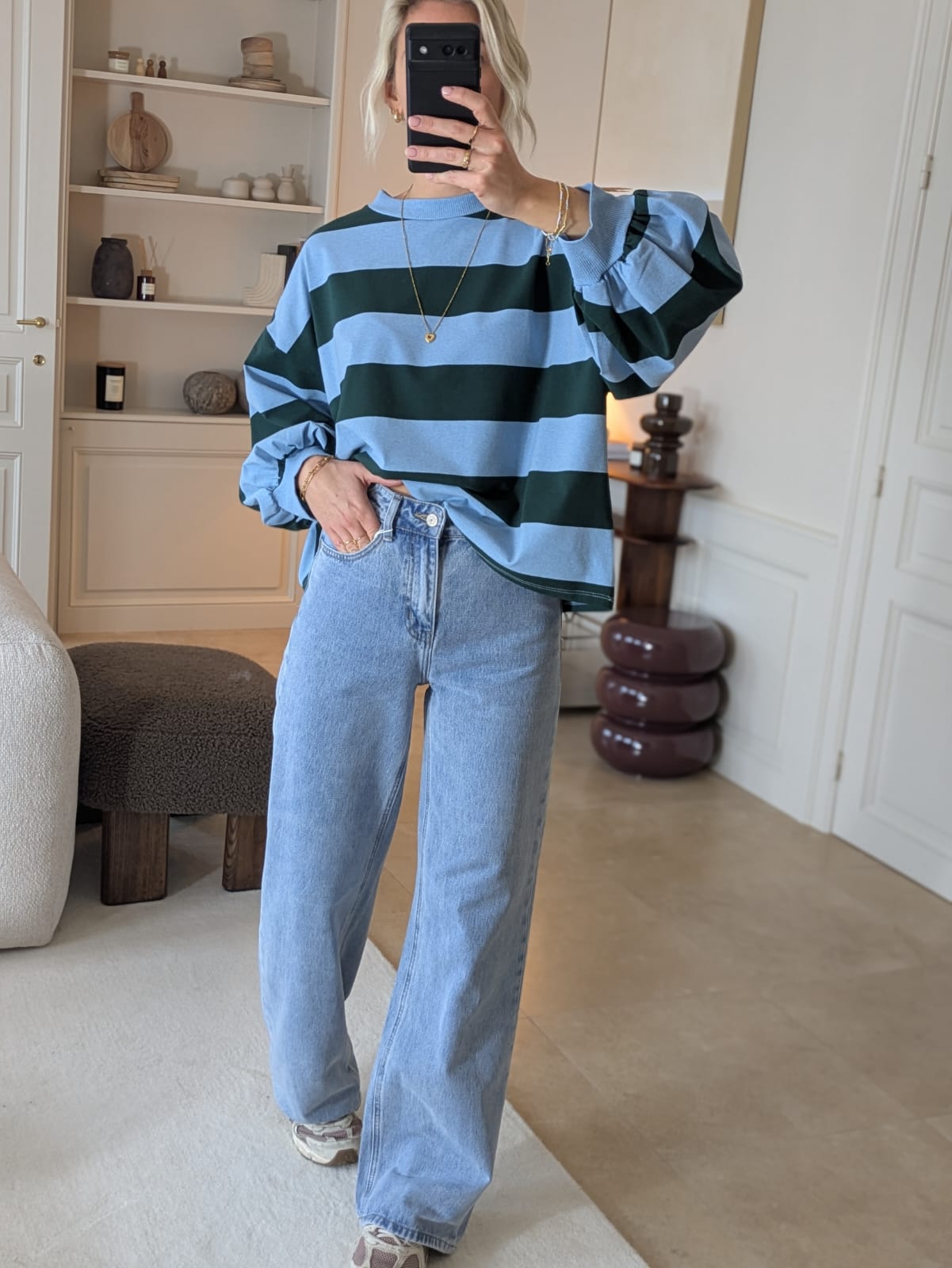 Amandine sweater blue-dark green