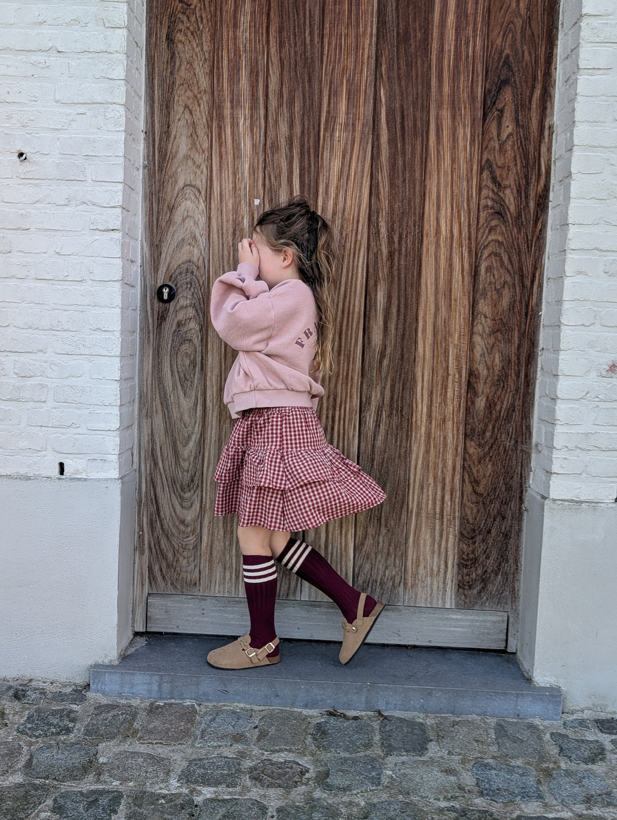 Check skirt red