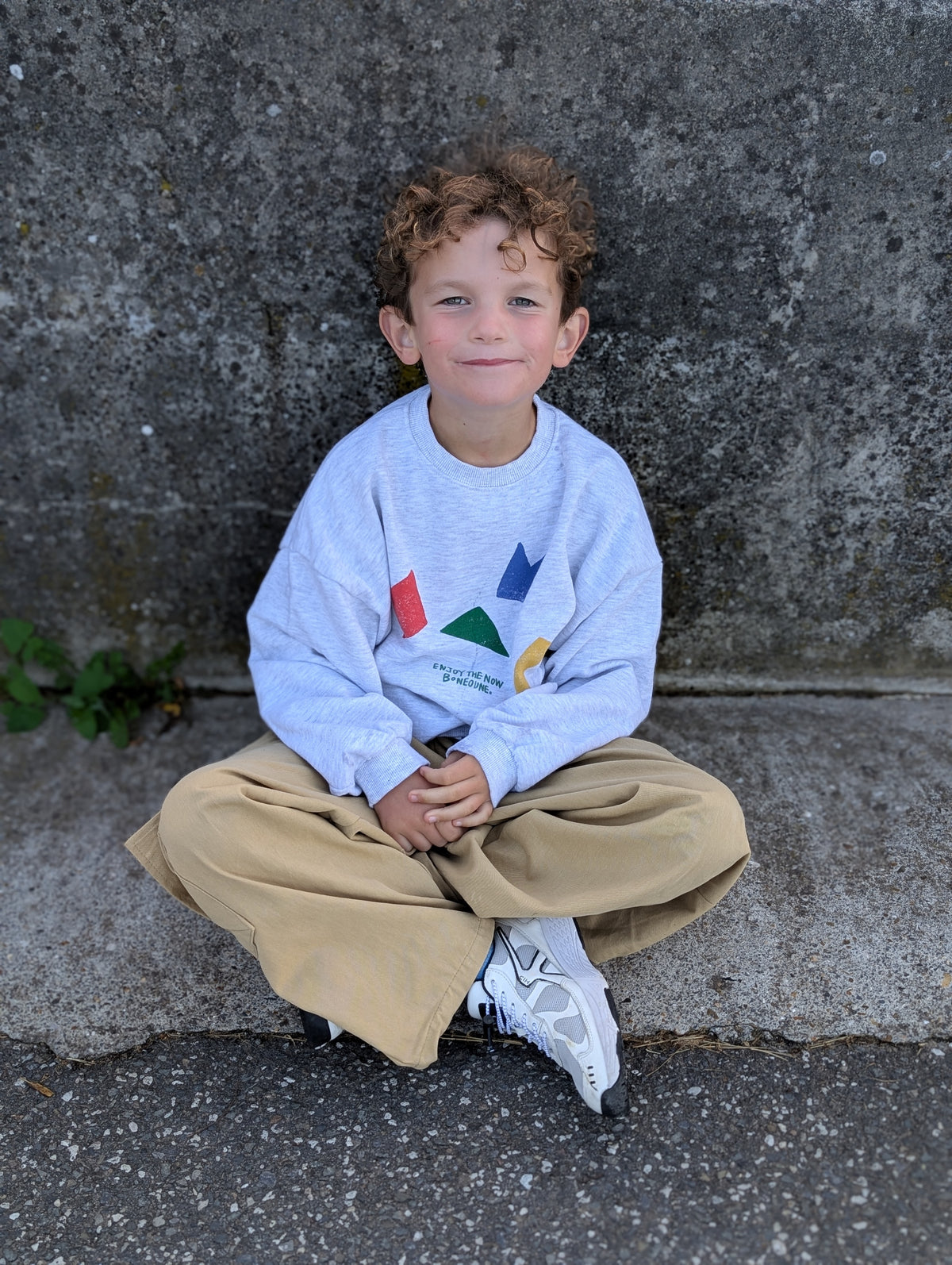Shape sweatshirt white melange